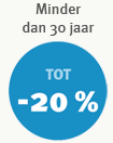 Minder dan 30 jaar : tot minder 20%